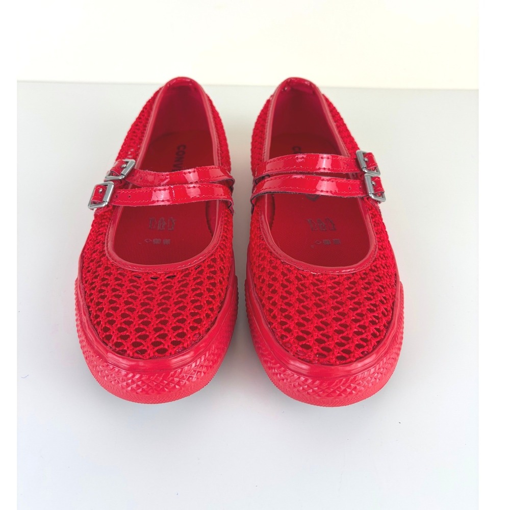 Converse Chuck Taylor Dainty Mary Jane Red Knit Mesh Shoes Women's 9 A16568C
